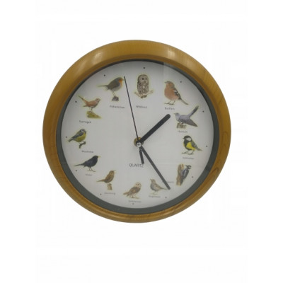 Zegar Ścienny z Odgłosami Ptaków świecący Quartz
