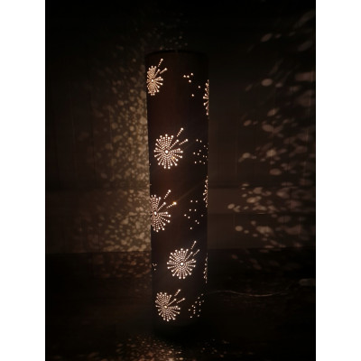 Lampa Stojąca Zamszowa Glamour Szara 60cm