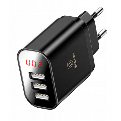 Ładowarka sieciowa uniwersalna 3 porty USB czarna