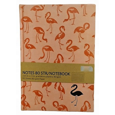 Notes flamingi 80 stron w linię