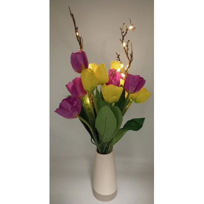 Gałązki wielkanocne LED tulipany DEKOR