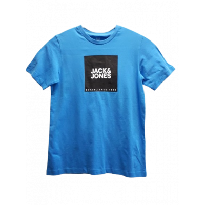 T-shirt chłopięcy 152 Jack&Jones niebieska 100% bawełna