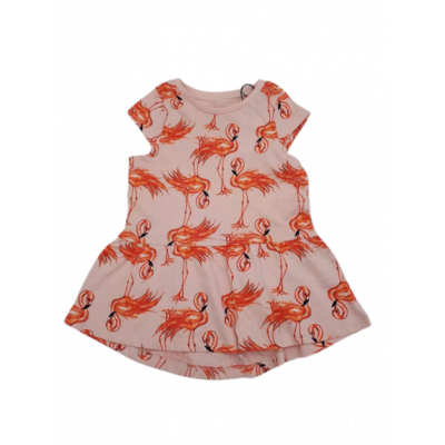 Sukienka dziewczęca NAME IT różowa we flamingi