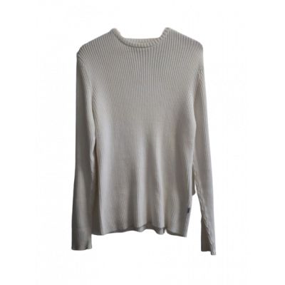 Sweter męski M SOLID prążkowany kolor śmietankowy