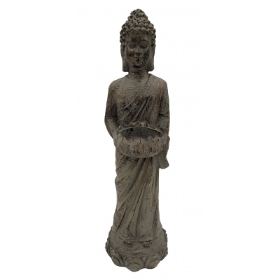 Świecznik figurka Budda szara