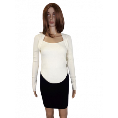 Sweter damski M Vero Moda prążkowany kolor śmietankowy