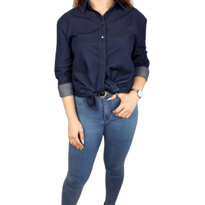Koszula damska 38 SELECTED jeansowa zapinana na zatrzaski