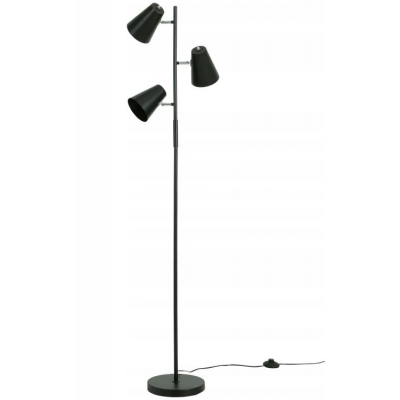 Metalowa lampa podłogowa loftowa czarna 3x spot wys.146 cm