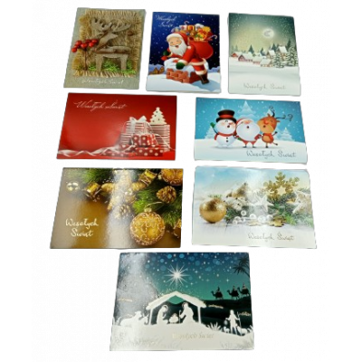 Zestaw kartek świątecznych z życzeniami 8 sztuk+ koperta