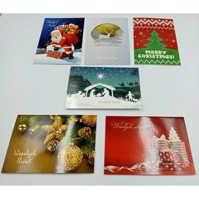 Zestaw kartek świątecznych z życzeniami 6 sztuk+ koperta
