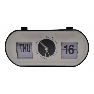 Elegancki zegar z funkcją budzika oraz ręcznej zmiany daty 19cm