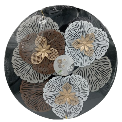 Metalowa dekoracja ścienna 3D kwiaty 54 cm