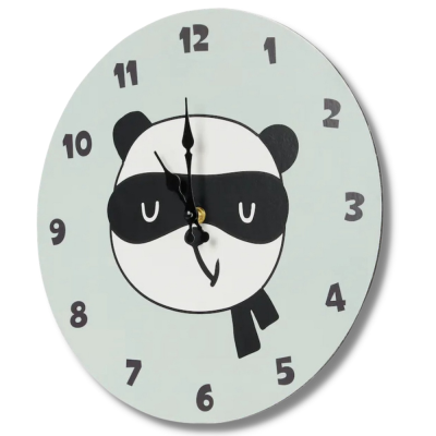 Zegar okrągły dziecięcy do powieszenia tarcza Panda 33 cm
