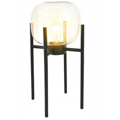 Latarnia lampa zewnętrzna/wewnętrzna styl loft metal szkło czarna 44 cm