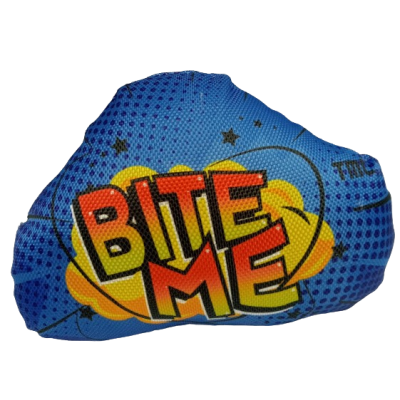 Zabawka dla psa z piszczałką niebieska " BITE ME"- Ugryź mnie...