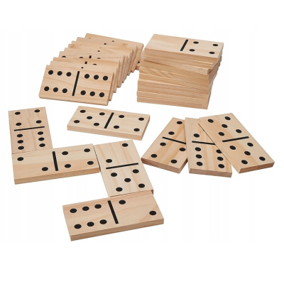 Domino drewniane duże klasyczne 28 elementów 15x7,8x1,5 cm