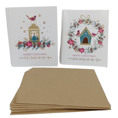 Kartki Bożo Nardzeniowe 10 sztuk LUXURY CHRISTMAS z kopertami wzór 2