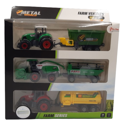Zestaw pojazdów rolniczych traktory i kombajn Metal World