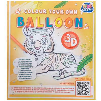 Balon papierowy do samodzielnego kolorowania 3D  Tygrys